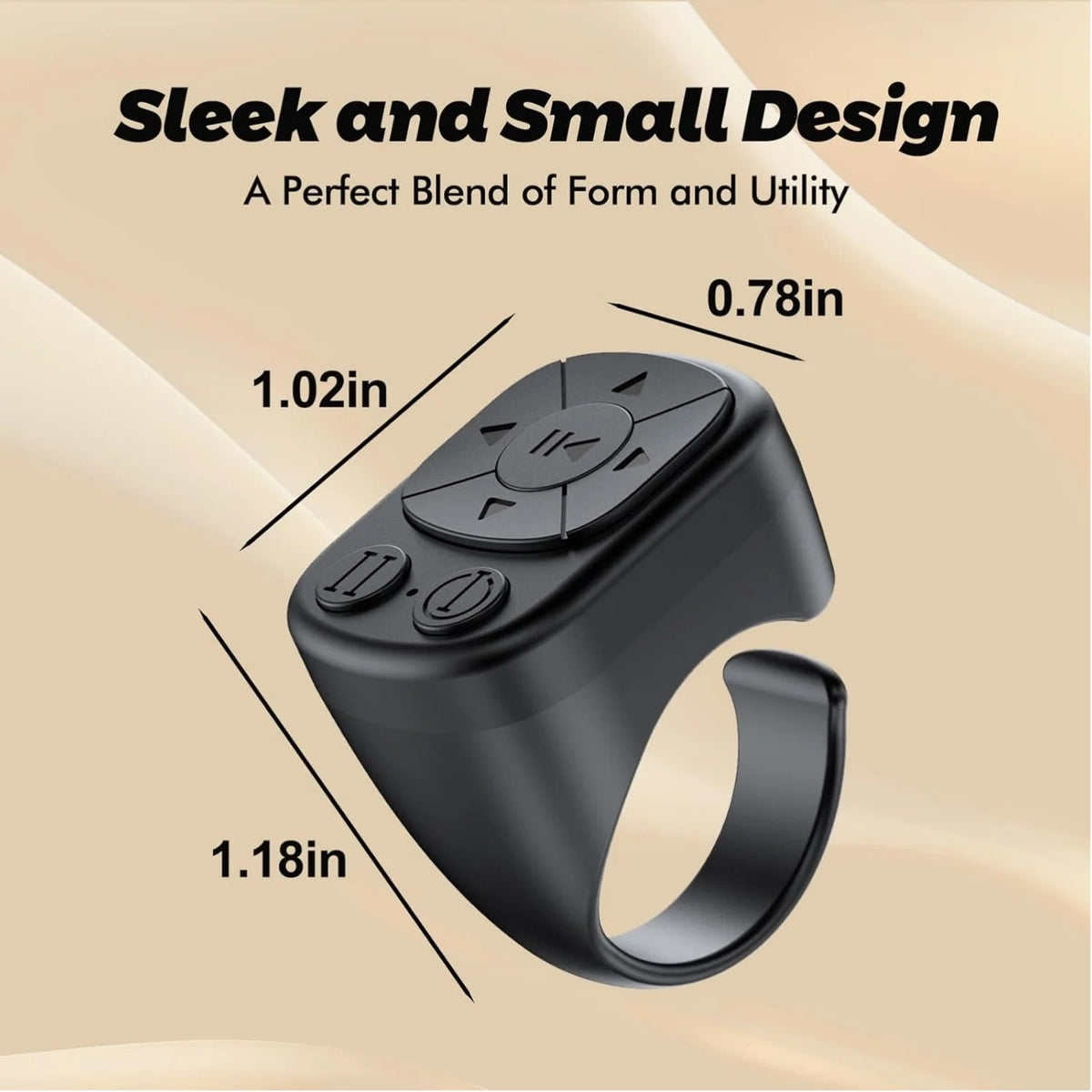 Tiktok Scrolling Ring Remote Control Is Suitable for Iphone, iPad Bluetooth Page Turning Ring Roller, Both Camera Shutter, Short