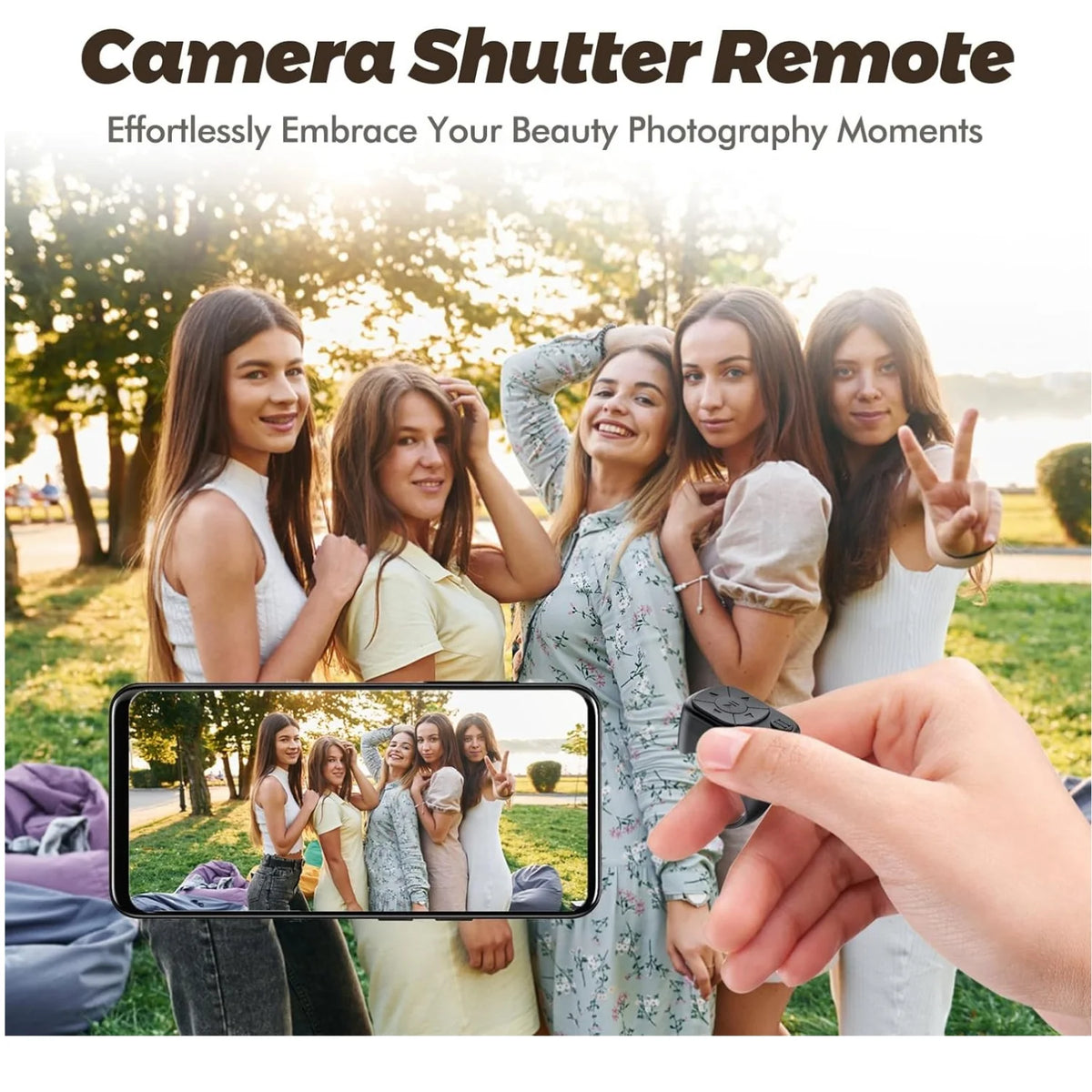 Tiktok Scrolling Ring Remote Control Is Suitable for Iphone, iPad Bluetooth Page Turning Ring Roller, Both Camera Shutter, Short