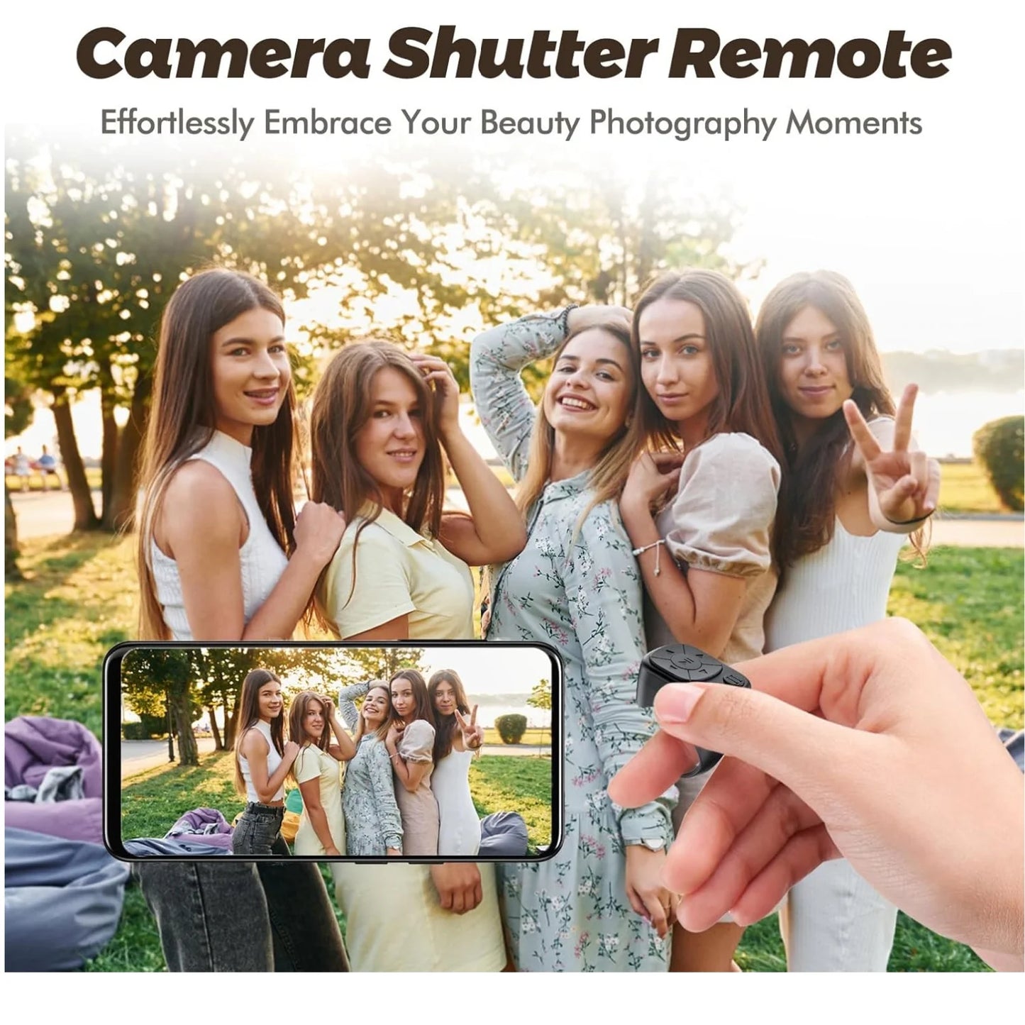 Tiktok Scrolling Ring Remote Control Is Suitable for Iphone, iPad Bluetooth Page Turning Ring Roller, Both Camera Shutter, Short