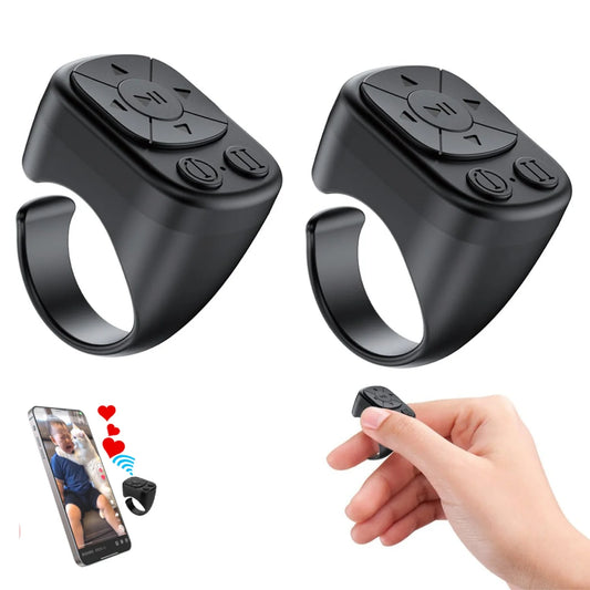 Tiktok Scrolling Ring Remote Control Is Suitable for Iphone, iPad Bluetooth Page Turning Ring Roller, Both Camera Shutter, Short