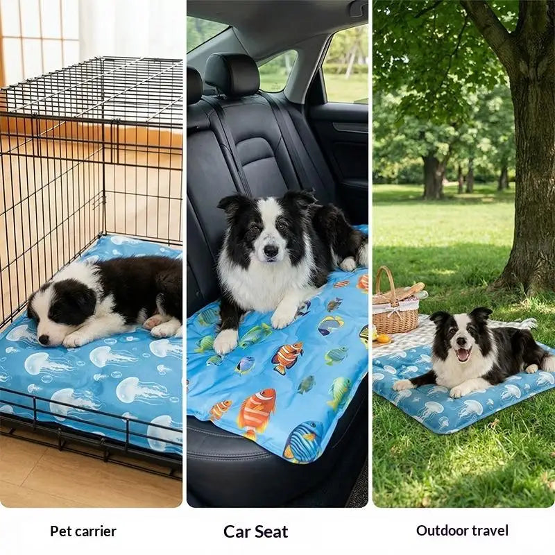 [New] Pet Cooling Ice Mat For Dogs Cats Summer Non Toxic Self Cooling Pad For Indoor Outdoor Use