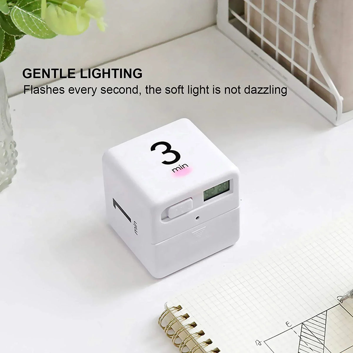 Cube Timer, Kitchen  Child  Exercise  Gravity Sensor Flip  for Time Management and Countdown Settings