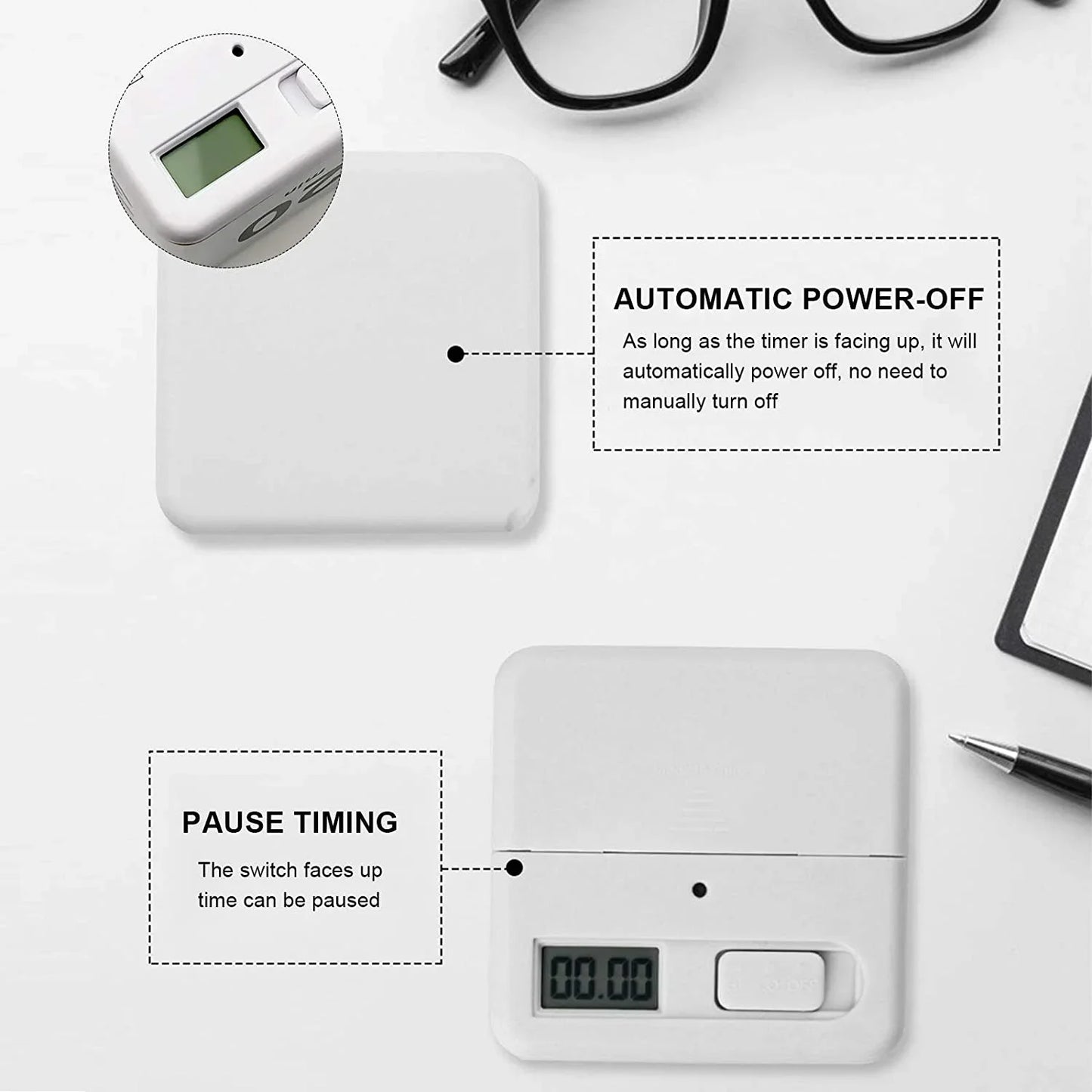 Cube Timer, Kitchen  Child  Exercise  Gravity Sensor Flip  for Time Management and Countdown Settings
